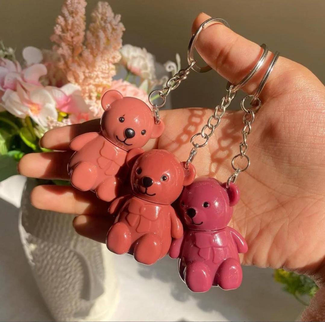 Teddy Bear Trendy LIP GLOSS MATTE Keychain Style MAKE UP YOUR LIP| Bear Gloss|
