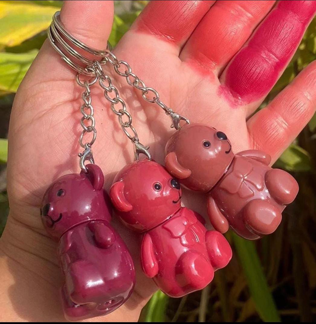Teddy Bear Trendy LIP GLOSS MATTE Keychain Style MAKE UP YOUR LIP| Bear Gloss|