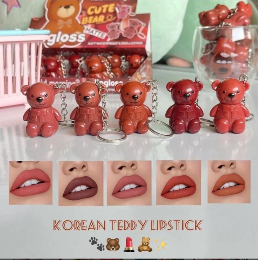 Teddy Bear Trendy LIP GLOSS MATTE Keychain Style MAKE UP YOUR LIP| Bear Gloss|